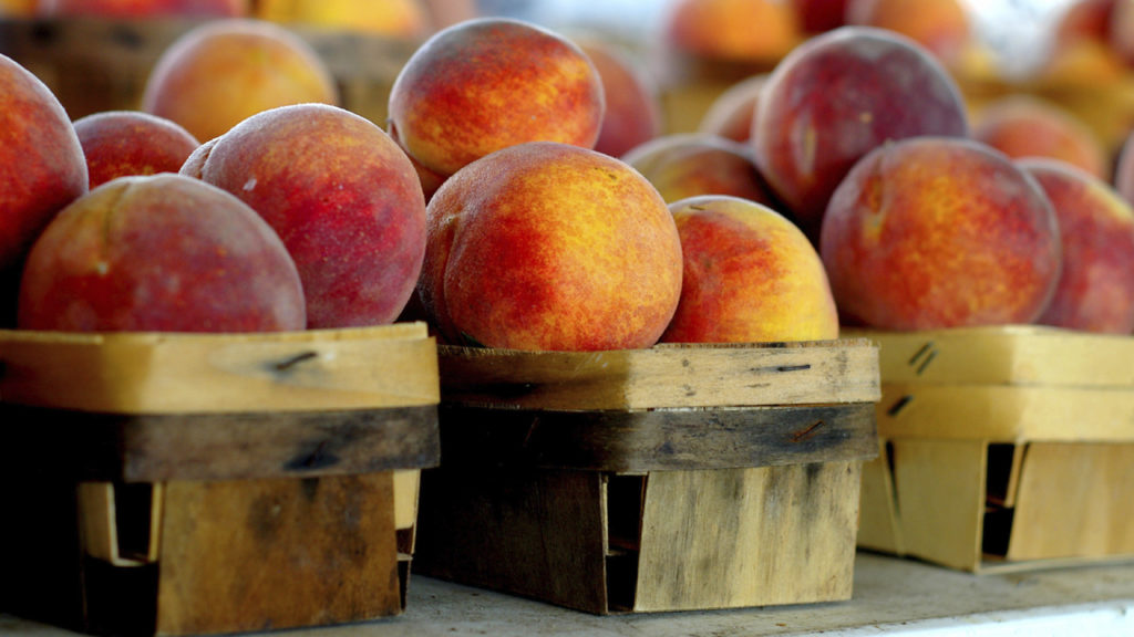 A bunch of peaches