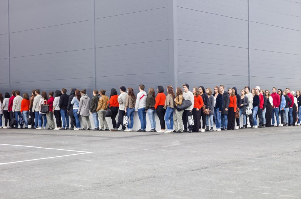 people standing in line