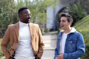 two guys talking, friends of sinners