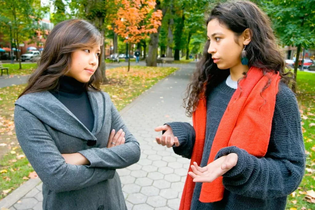 two Christian friends having conflict with one another