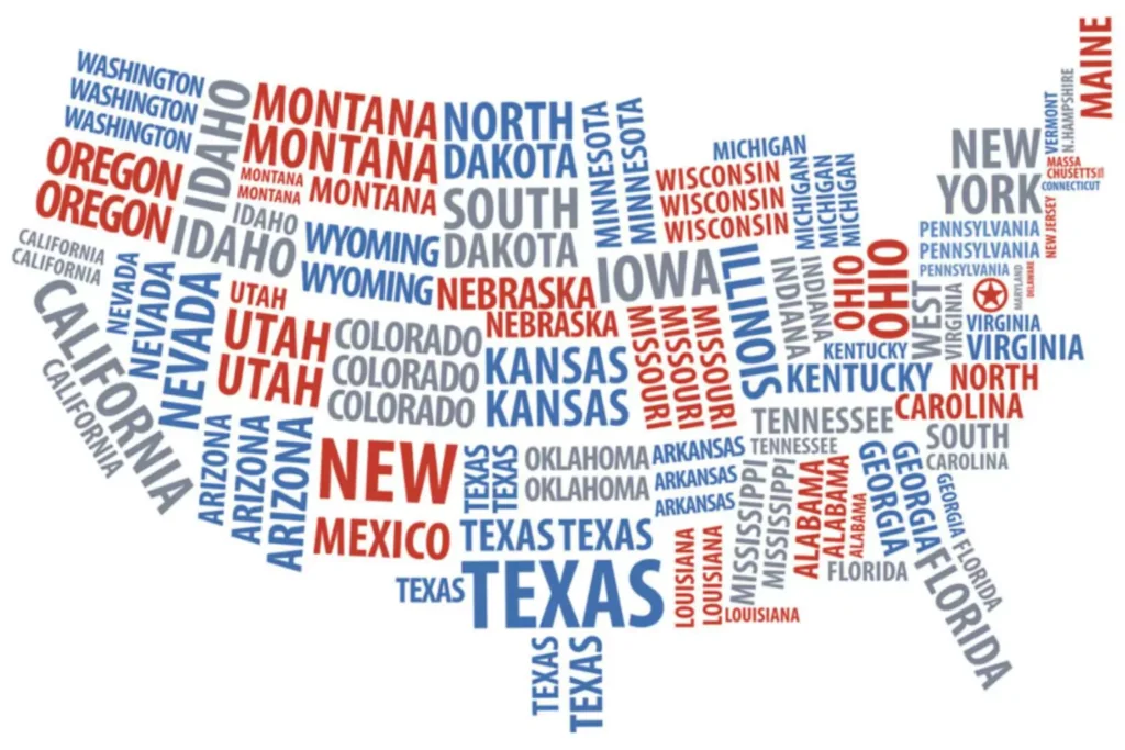 a map of the United States of America, mission USA