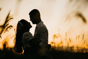 a silhouette of a man and woman seeking to be pure again